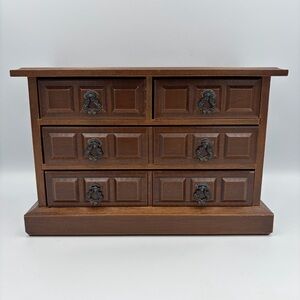 Vintage A Price Import Wooden Jewelry Box Chest 4-Drawer 70’s Non-working music